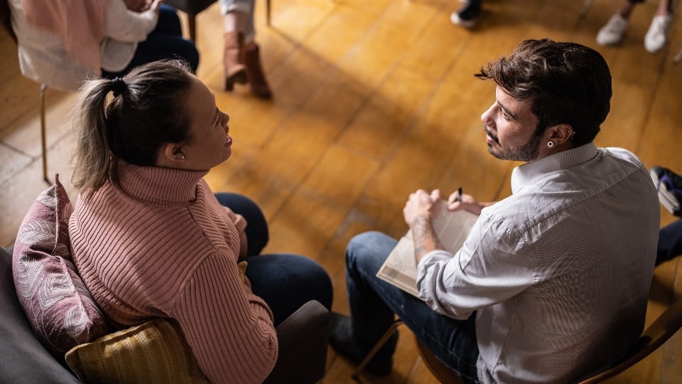 Therapiegespräche üben Solveig Rampf und  Karen Olsen